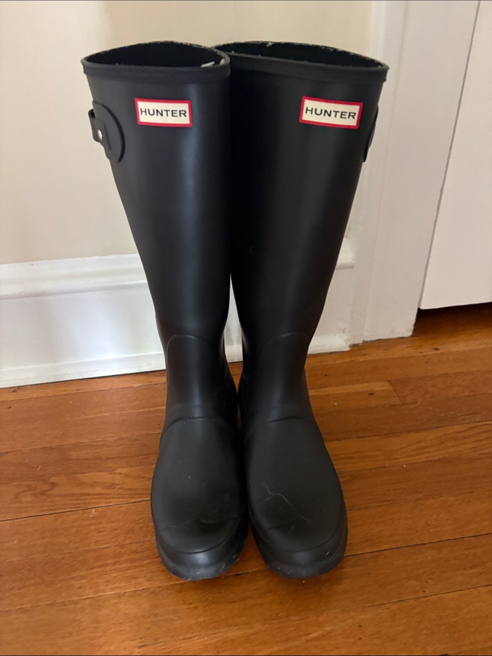 Hunter Dark Navy Tall Rain Boots - size 10